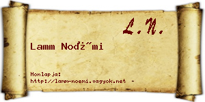 Lamm Noémi névjegykártya