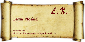 Lamm Noémi névjegykártya